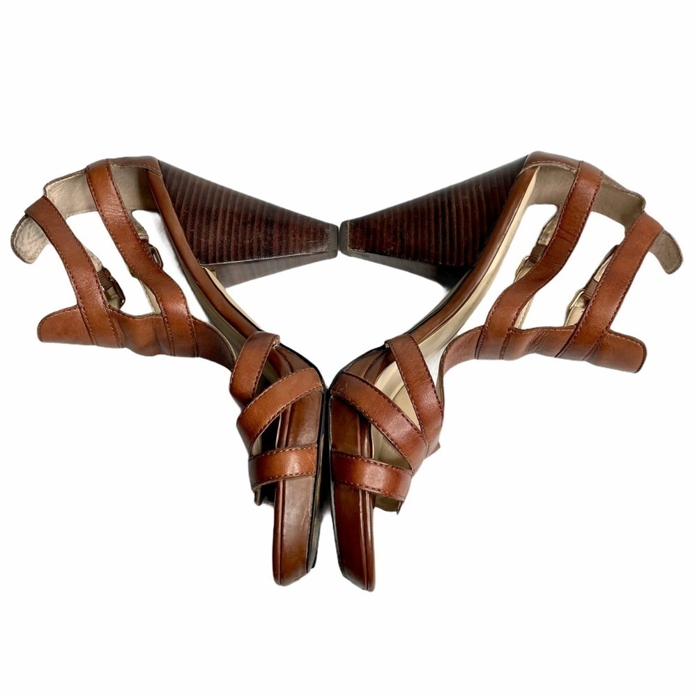 Franco Sarto Clash Leather Double Adjustable Buckle Straps Sandal Heels Size 7 - Picture 7 of 11